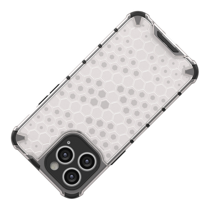 Coque nid d&#39;abeille pour iPhone 14 Pro Max coque hybride blindée transparente