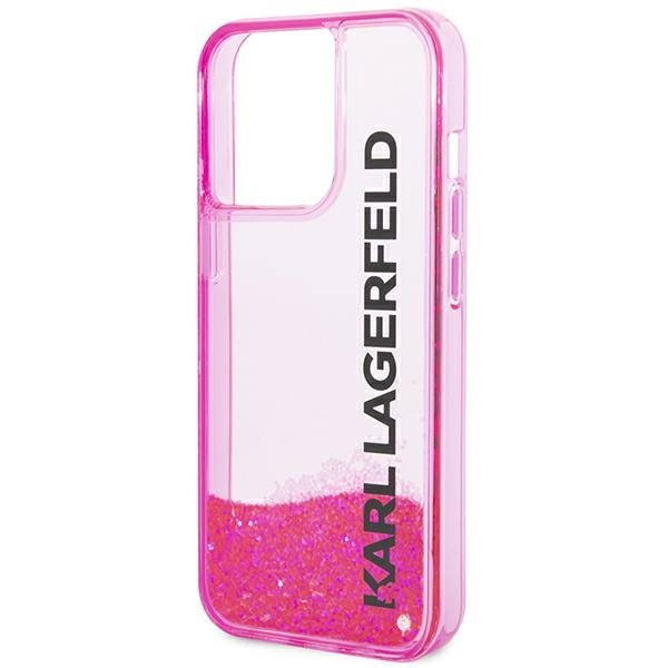 Hülle Karl Lagerfeld iPhone 14 Pro 6.1" rosa/rosa hartcase Liquid Glitter Elong