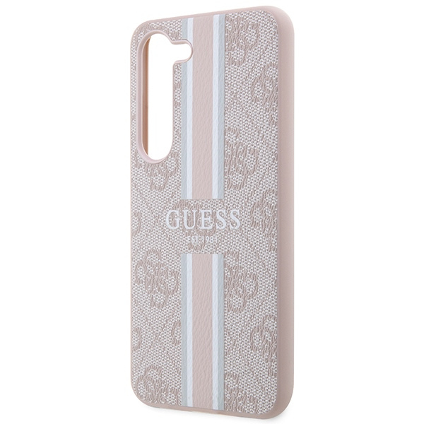 Cover Guess GUHCS23SP4RPSP S23 S911 rosa/rosacase 4G stampato a righe Case