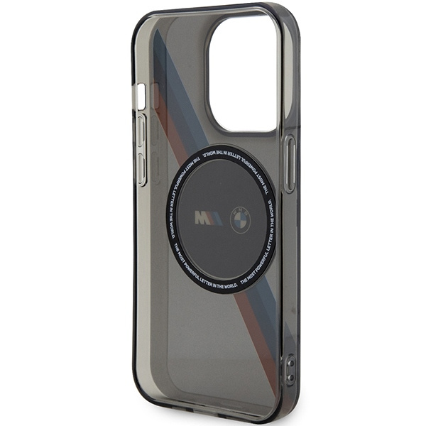 Cover BMW BMHMP14XHDTK iPhone 14 Pro Max 6,7" grigio/grigio durocase Strisce tricolori MagSafe