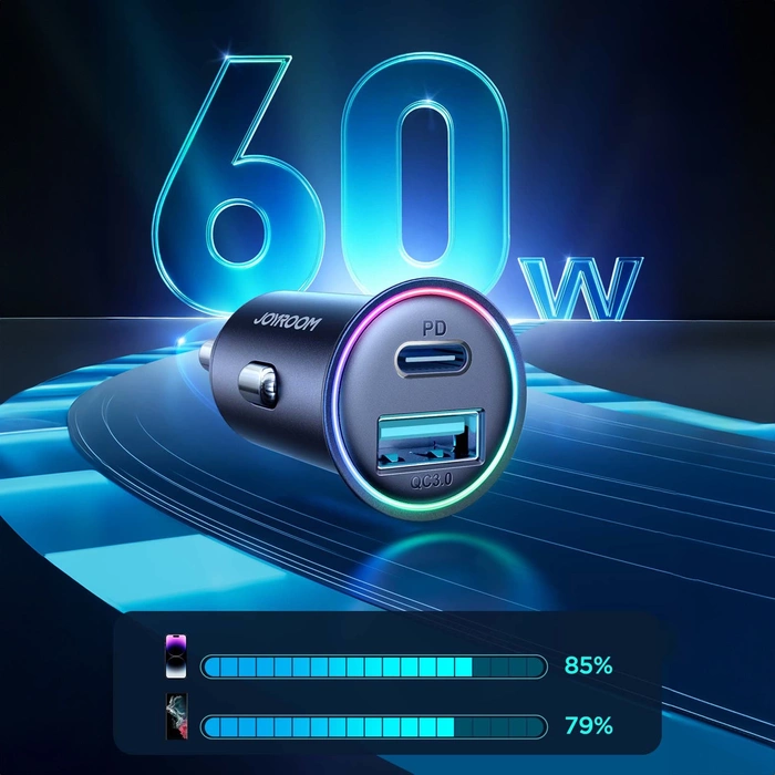 Joyroom JR-CCN04 60W USB-A USB-C Mini-Ladegerät – Schwarz