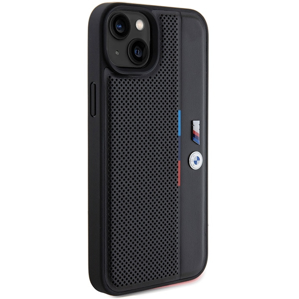 Coque Bmw Bmhcp15s23pupvk IPhone 15 / 14 / 13 6.1" Black/black Hardcase Perforated Tricolor Line Case