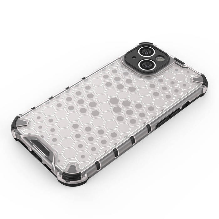 Coque nid d&#39;abeille pour iPhone 14 Plus coque hybride blindée transparente