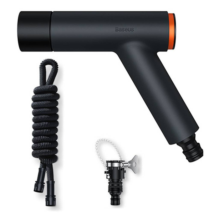 Baseus Pistola GF3/lavaggio auto grigio scuro + tubo telescopico da 7,5 m e raccordo universale (CPGF020113)