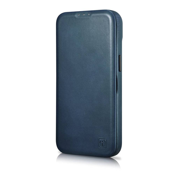 iCarer CE Oil Wax Premium Leather Folio Case Kožené pouzdro pro iPhone 14 Plus Flip Magnetic MagSafe Blue (AKI14220707-BU)