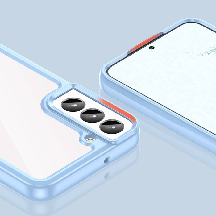 Coque Outer Space pour Samsung Galaxy S23+ avec un cadre flexible bleu