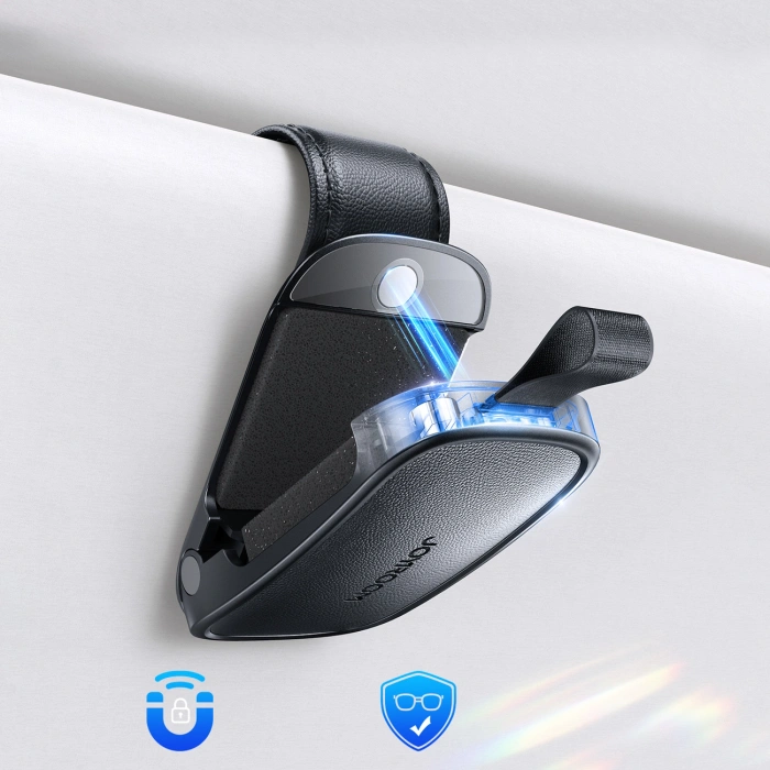 Uchwyt na okulary Joyroom JR-ZS511 na osłonę przeciwsłoneczną klips magnetyczny - czarny