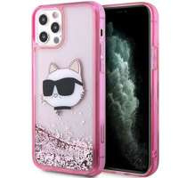 Hülle Karl Lagerfeld KLHCP12MLNCHCP iPhone 12/ 12 Pro 6.1" rosa/rosa hartcase Glitter Choupette Kopf Case
