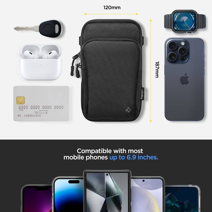 Coque Spigen KD400 UNIVERSAL CROSS BAG KLASDEN NOIR