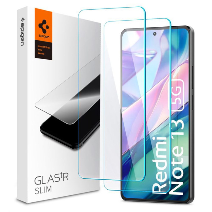 Verre trempé Spigen GLAS.TR SLIM 2-PACK XIAOMI REDMI NOTE 13 5G CLEAR