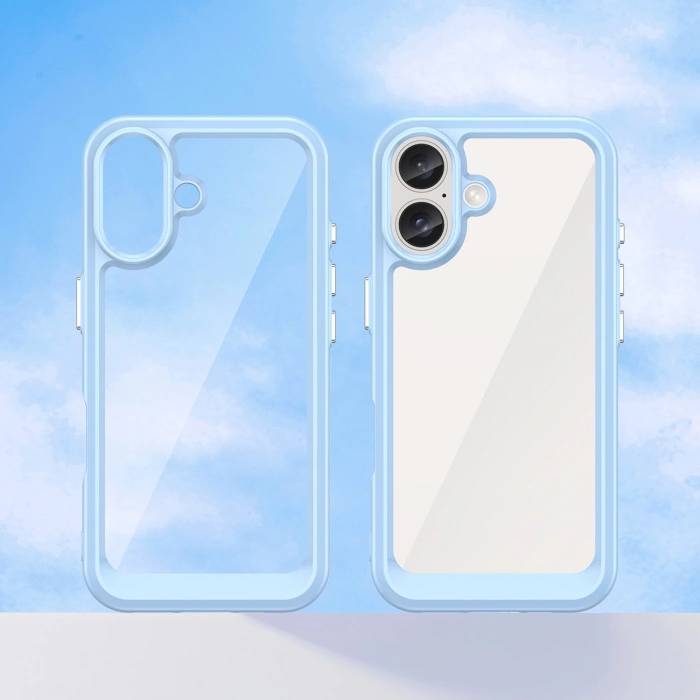 Outer Space Case mit Gelrahmen für iPhone 16 Plus – blau