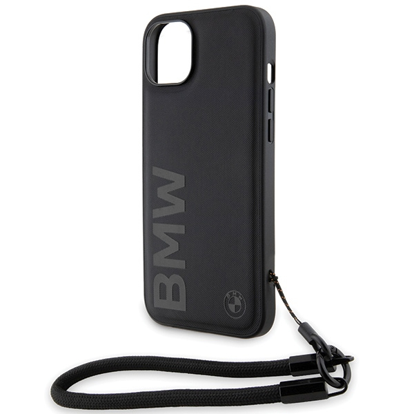 Hülle Bmw Bmhcp15m23rmrlk IPhone 15 Plus / 14 Plus 6.7" Schwarz/schwarz Hardcase Signature Leder Wordmark Cord Case