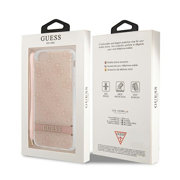 Case GUESS Apple iPhone SE 2022 SE 2020 7 8 4G Print Strap Pink Hardcase