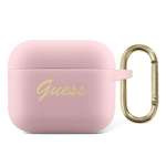 Case GUESS Apple AirPods Pro Silicone Vintage Script Pink Case