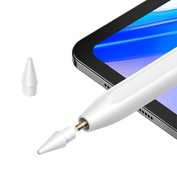 Baseus Smooth Writing 2 Stylus mit aktiver Spitze für iPad mit USB-C-Kabel und austauschbarer Spitze – Weiß
