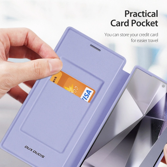 Dux Ducis Skin X Pro case with flap and magnetic ring for Samsung S24 Ultra - purple