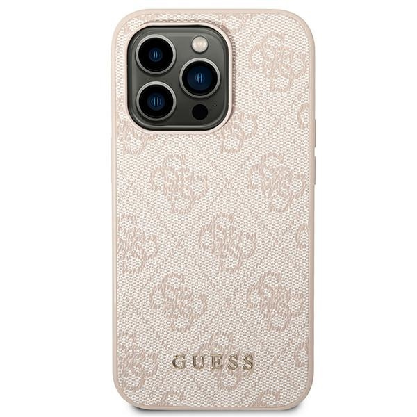 Case Guess iPhone 14 Pro 6.1" pink/pink hard case 4G Metal Gold Logo