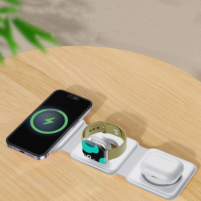 Chargeur inductif Dudao A11N 15W 3en1 - blanc