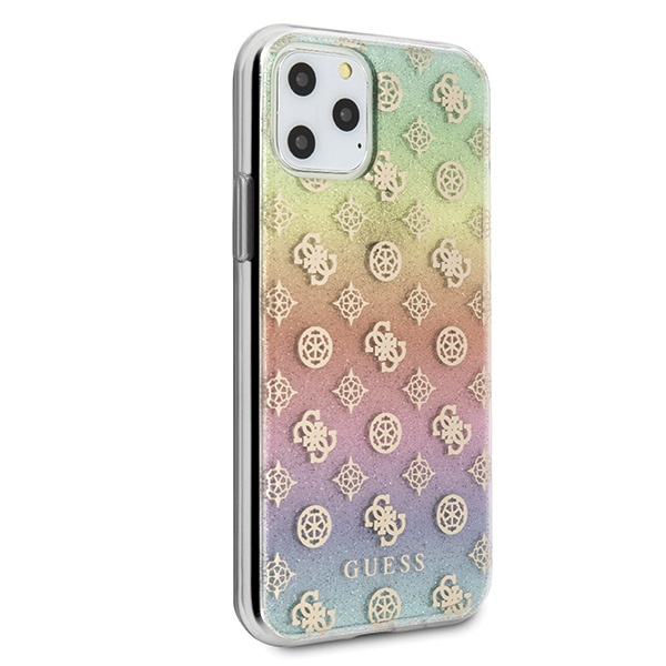 Pouzdro GUESS Apple iPhone 11 Pro Iridescent 4G Peony Multicolour Hard Case