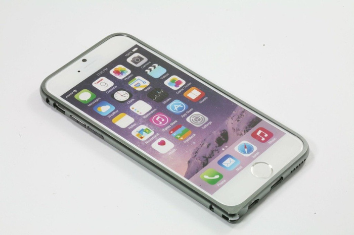 Pouzdro iPhone 6 6S MELKCO Kovový nárazník šedý