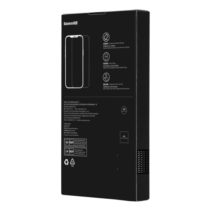 Baseus Full Screen Tempered Glass for iPhone 14 Pro Max with Speaker Cover 0.3mm + Mounting Frame
