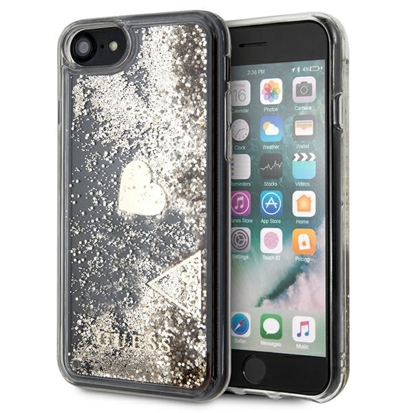Hülle GUESS Apple iPhone 7 8 SE 2020 SE 2022 Glitter Charms Gold Hartcase