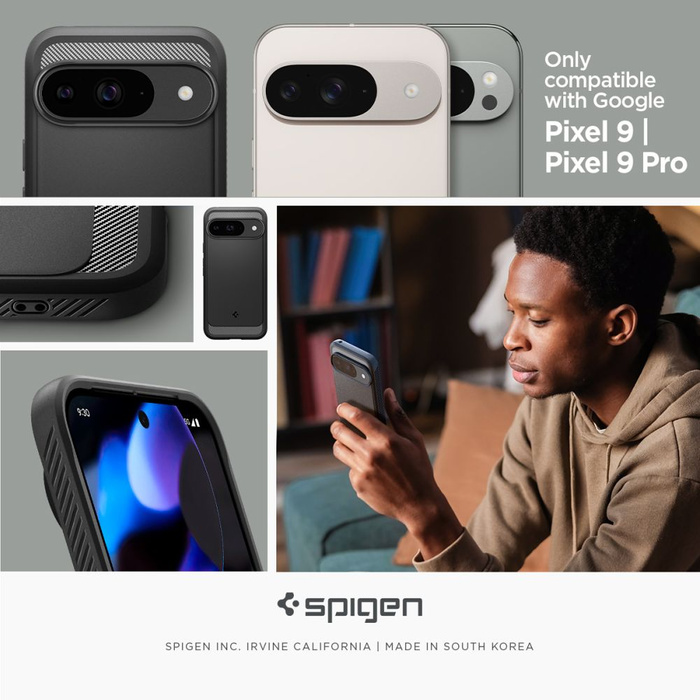 Cover Spigen Rugged Armor MATTE GOOGLE PIXEL 9 / 9 PRO NERO