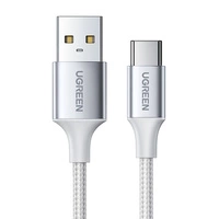 UGREEN USB-A USB-C QuickCharge 3.0 con enchufe de aluminio niquelado 2m Blanco
