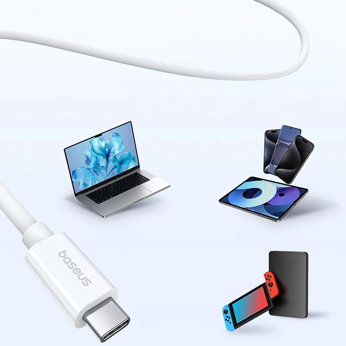 Baseus CB000068 USB-C – USB-C-Kabel 240 W PD 8K 60 Hz 1 m – Weiß