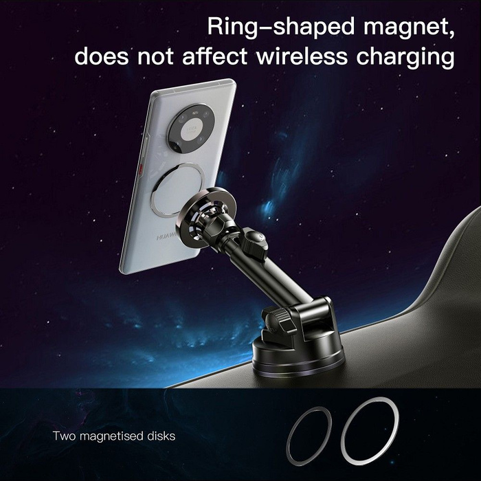 FORCELL F-Grip PrecisionX uchwyt samochodowy do szyby/deski/kratki kompatybilny z MagSafe czarny