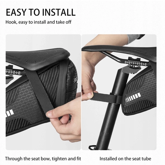 Borsa da bicicletta impermeabile Rockbros C29-BK sotto la sella - nera