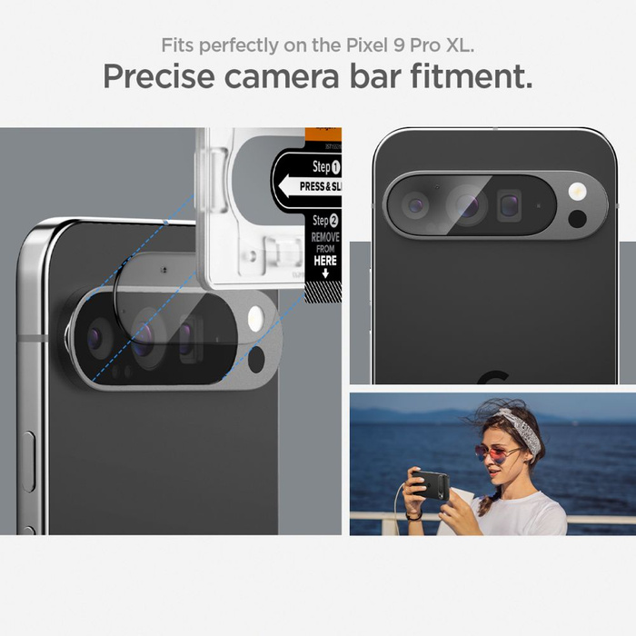 Spigen PROTEZIONE FOTOCAMERA OPTIK.TR "EZ FIT" PROTEZIONE FOTOCAMERA 2-PACK GOOGLE PIXEL 9 PRO XL CRYSTAL CLEAR