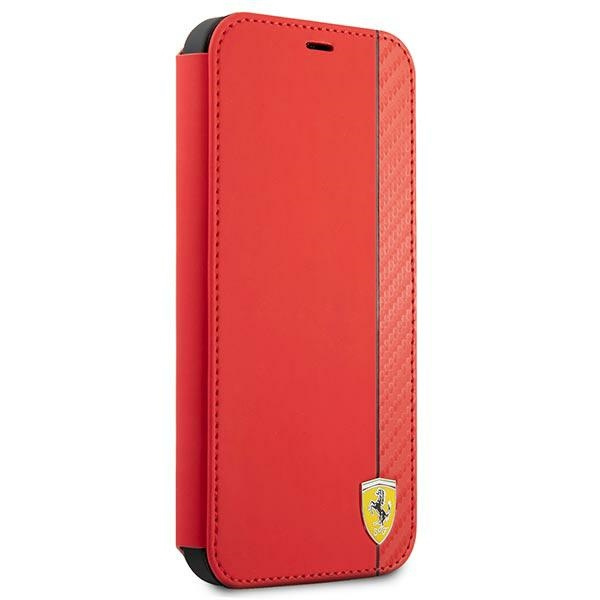 Puzdro FERRARI Apple iPhone 13 Mini Book On Track Carbon Case Red Puzdro