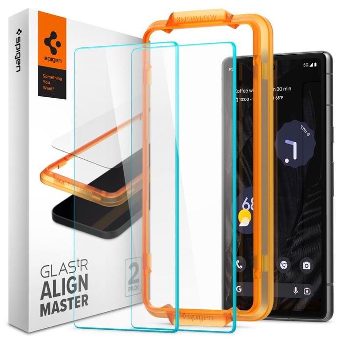 Vetro temperato Spigen Alm Glas.tr Confezione da 2 pezzi Google Pixel 7A Clear