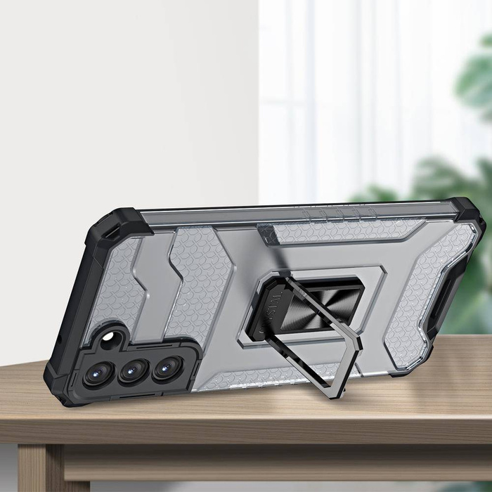 Case Crystal Ring Case armored hybrid case cover + magnetical holder Samsung Galaxy S22+ (S22 Plus) green Case