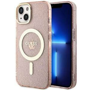 Coque Guess GUHMP14MHCMCGP iPhone 14 Plus 6.7" rose/pink hardcase Glitter Gold MagSafe Case