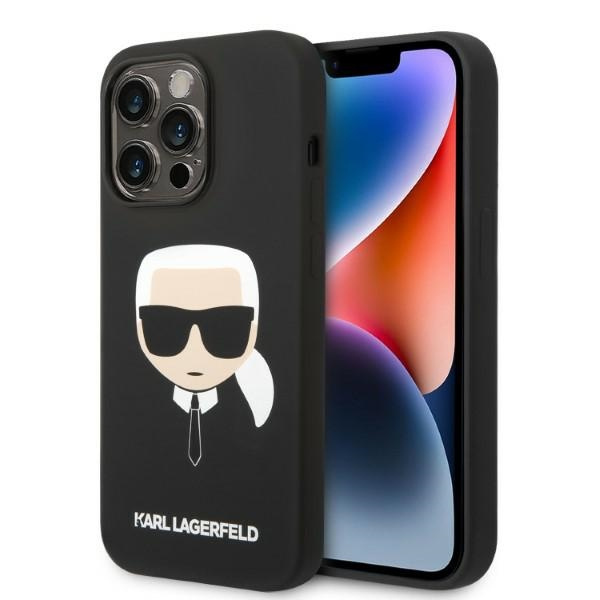 Karl Lagerfeld KLHMP14LSLKHBK iPhone 14 Pro 6.1" hartcase schwarz/schwarz Silikon Karl`s Head MagSafe