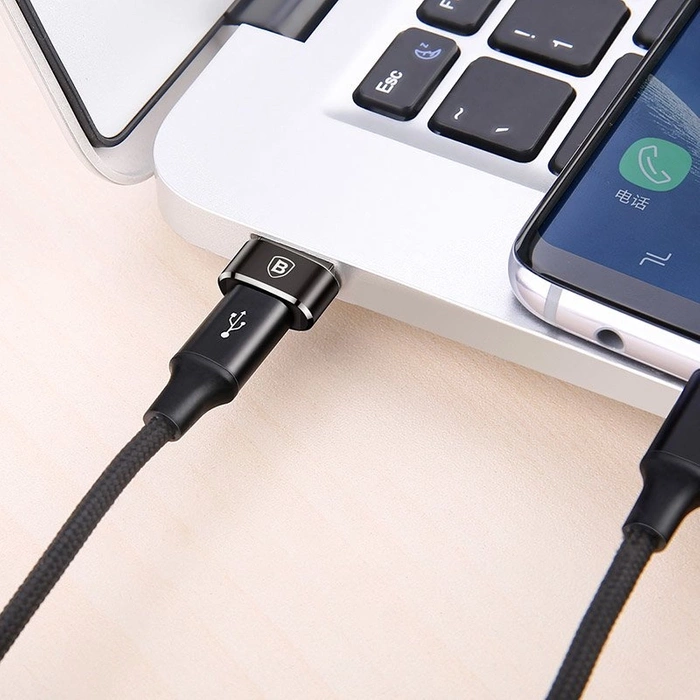 Baseus Adapter von USB Type-C auf USB Kabel Splitter schwarz (CAAOTG-01)