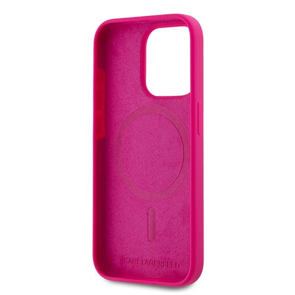 Etui Karl Lagerfeld KLHMP15LSCHPPLF iPhone 15 Pro 6.1" różowy/fuschia hardcase Silicone Choupette Head MagSafe