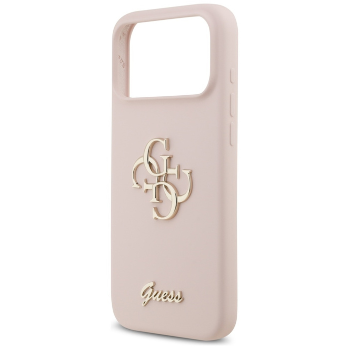 Etui Guess Silicone Big 4G Script do     iPhone 17 Pro Max różowy