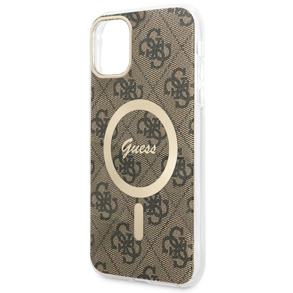 Hülle Guess GUHMN61H4STW iPhone 11 6.1" braun/braun hartcase 4G MagSafe Case