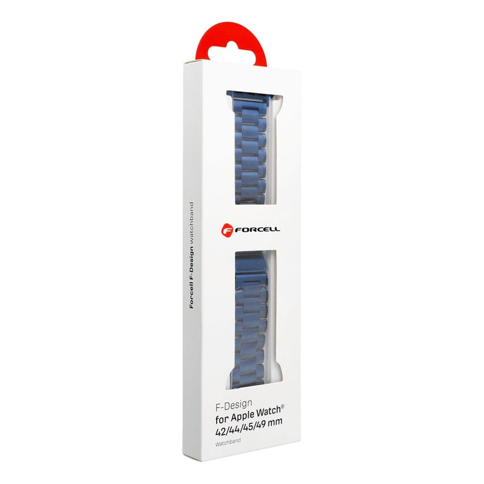 Pasek do Apple Watch Forcell F-Design FA10 zatrzask stal 42 / 44 / 45 / 49 mm niebieski