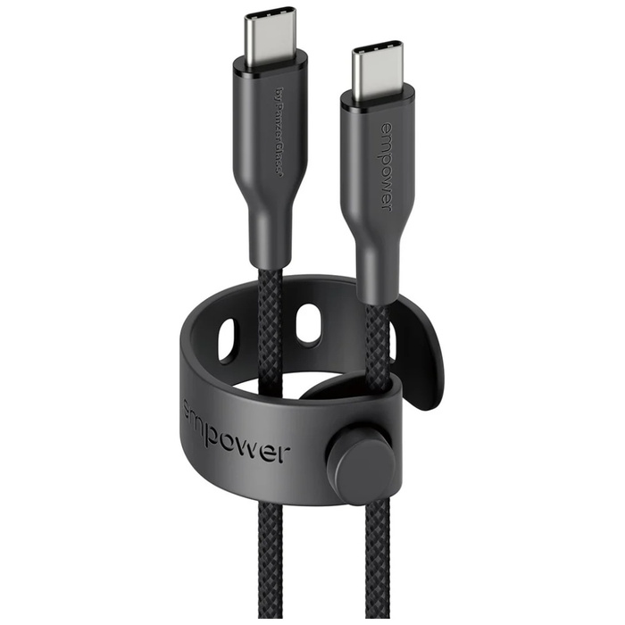 Kabel empower by PanzerGlass Racing 60W  USB-C do USB-C 2m czarny
