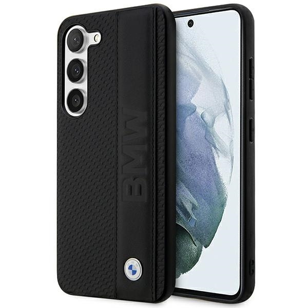 Case Bmw Bmhcs23s22rdpk S23 S911 Black/Black Hardcase Leather Textured &amp; Stripe Case