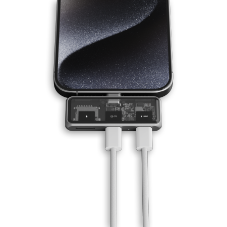 Satechi Mobile XR Hub with microSD Reader - mobilny adapter USB-C (1x USB-C 100W PD; 2.0 data i audio, 1x USB-C DP 1.4 4K@60Hz; 3.0 10 Gbps, 1x czytnik kart micro SD UHS-I 33MB/s) (space gray)