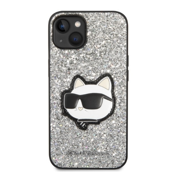 Karl Lagerfeld KLHCP14MG2CPS iPhone 14 Plus 6,7" stříbrná/stříbrná hardcase Glitter Choupette Patch