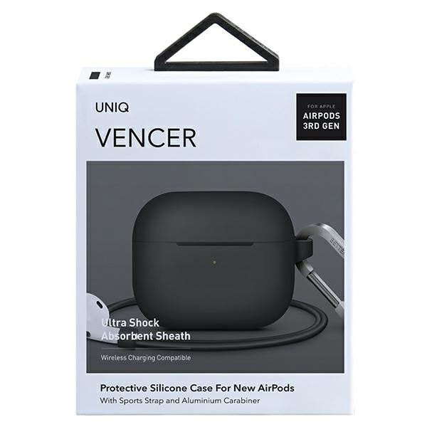 Uniq Hülle Vencer AirPods 3. Gen. Silikongrau / Anthrazit Dunkelgrau