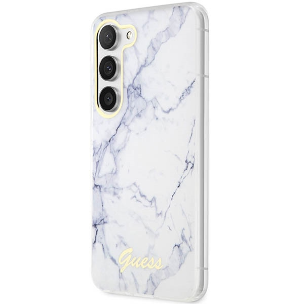 Obal Guess GUHCS23MPCUMAH S23 Plus S916 bílá/bílá hardcase Marble Case