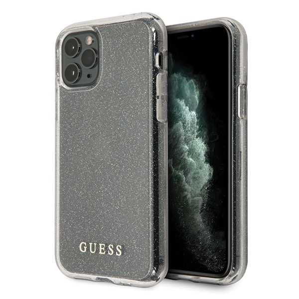 GUESS Apple iPhone 11 Pro Max Glitter Silber Hülle