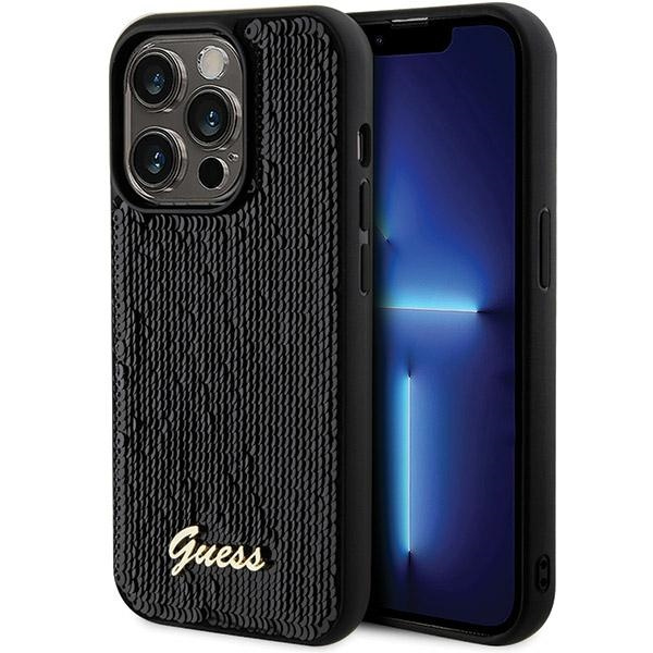 Etui Guess GUHCP13XPSFDGSK iPhone 13 Pro Max 6.7" czarny/black hardcase Sequin Script Metal Case